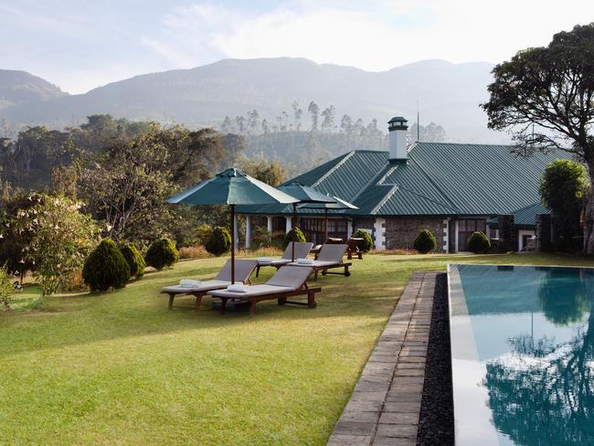 Tientsin bungalow and pool at Ceylon Tea Trails, Sri Lanka.