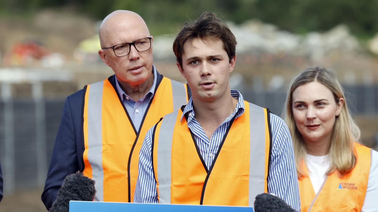 Harry Dutton has been helping his dad try to get elected. Picture: Richard Dobson / Newswire