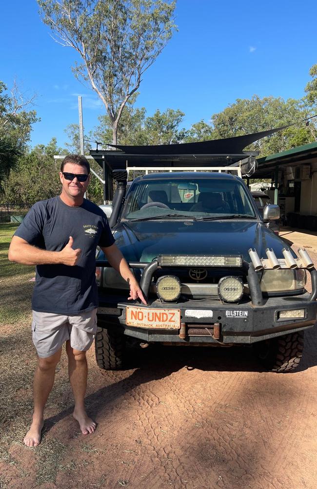 Torrent Hobbs decided to ditch the knickers at age 13 and chose NO UNDZ for his funny NT number plates. Picture: Torrent Hobbs