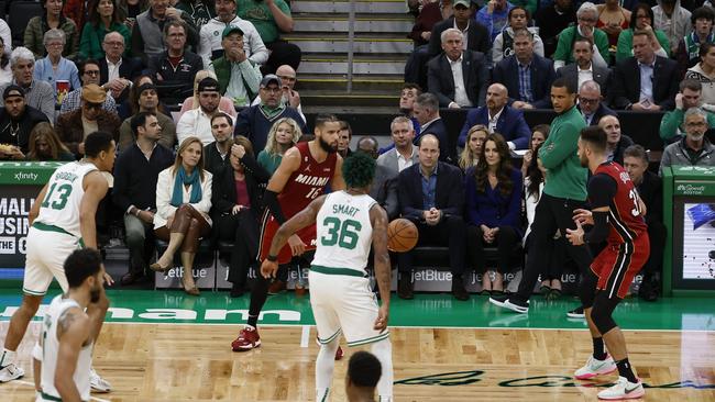 Prince William, Prince of Wales and Catherine, Princess of Wales, sat courtside for a NBA game between Boston Celtics and Miami Heat. Picture: Getty Images