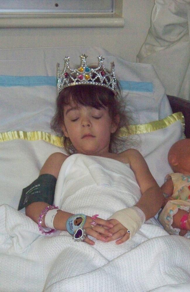 Karen Messmer, 4, recovering from heart surgery. Picture: Contributed