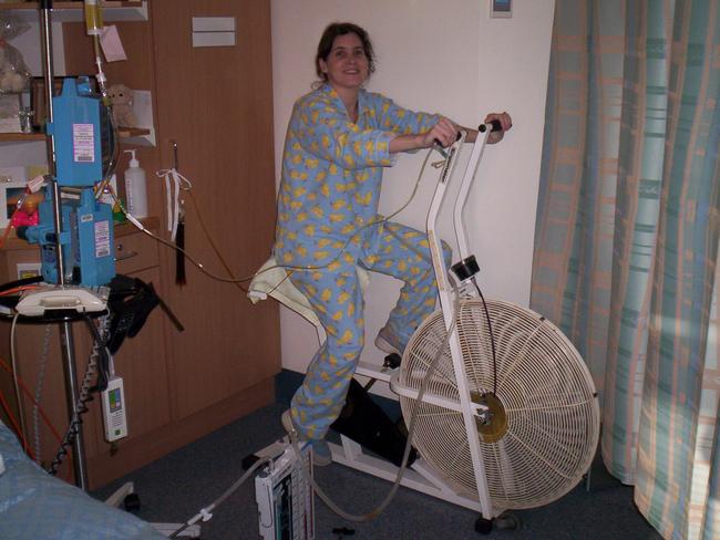 Lucinda Winnem in 2005, after her heart, double lung and liver transplant at The Prince Charles Hospital in Brisbane.