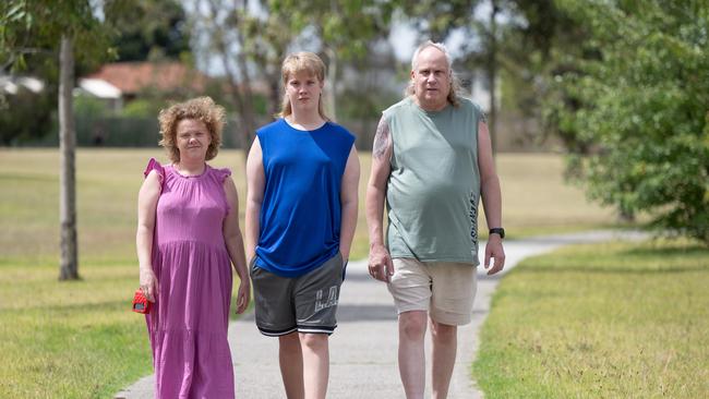 Michelle Maxey and Wayne Muir with their 15-year-old son Ross. Picture: Tony Gough