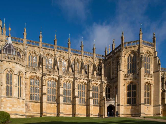 St George's Chapel at Windsor Castle, where Harry and Meghan will share their first kiss. Picture: AFP