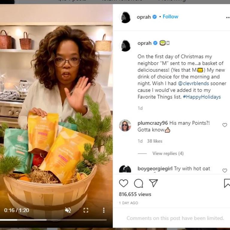 Oprah Winfrey spruiking coffee connected to Meghan Markle.