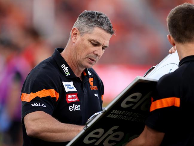 If the Giants win on Sunday, Adam Kingsley will be headed to the finals in his first year as a senior coach. Picture: Brendon Thorne/AFL Photos/via Getty Images