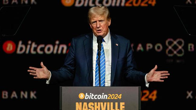 The crypto industry’s excited about a resurgence under President-elect Donald Trump’s administration. Picture: Jon Cherry/AFP