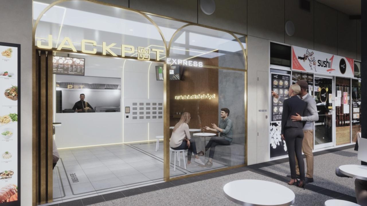 The restaurants feature lockers for food collection and an electronic kiosk where you can order.