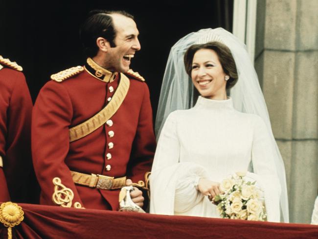 Princess Anne and Captain Mark Phillips on their wedding day in 1973.