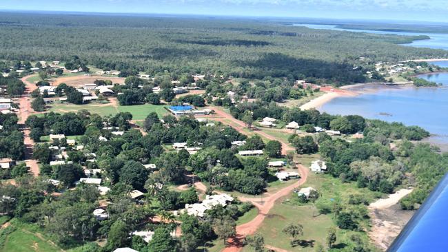 An aerial view of Maningrida. Picture: Natash Emeck