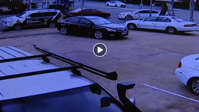 A still image taken from video footage showing Jason Costigan's car being rammed. Picture: 7News