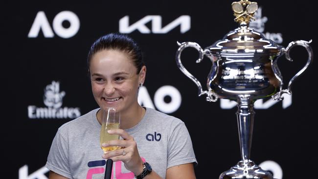 Tennis Australia might almost certainly need to lower expectations for its next broadcast rights deal after Ash Barty’s retirement. Picture: Getty Images