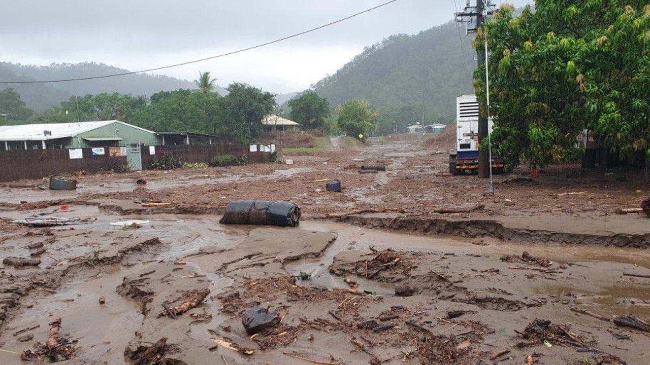 The view from Jabalbina Yalanji Aboriginal Corporation's ranger base, near Mr Pascoe’s home, in Wujal Wujal following the recent floods.