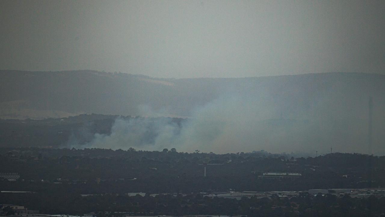 Smoke from the fire can be seen from Eureka tower. Picture: Jason Edwards