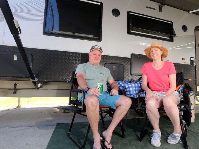 Speaking to camp sites/campers about the lack of available sites leading up to the peak Christmas period.Cam and Tania Withers 0414447812 are staying at Burleigh Heads Tourist Park.