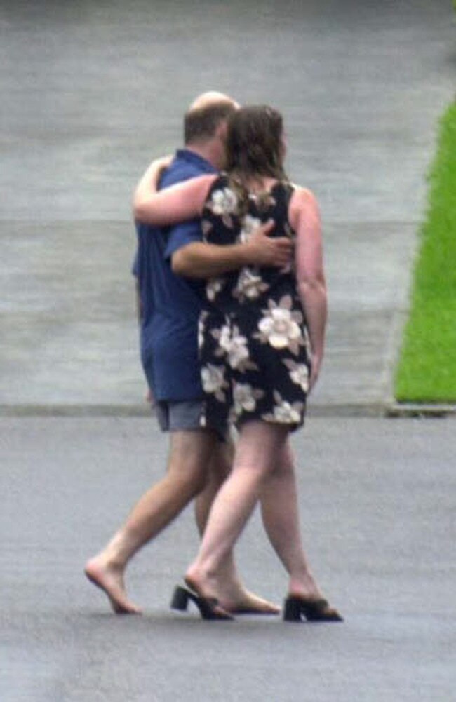 Courtney Morley-Clarke’s family members during the search for her.
