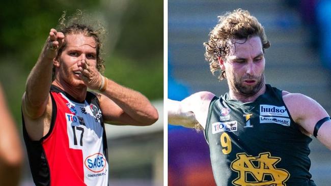 Jed Anderson for Southern Districts and Dylan Landt for St Mary's in the 2024-25 NTFL season.