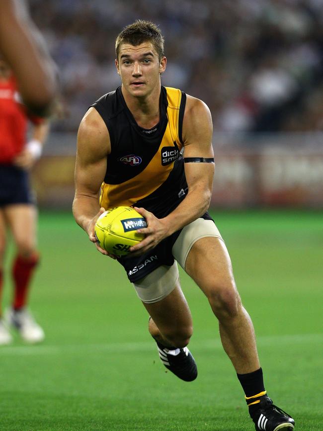 Dustin Martin on debut in 2010. Picture: Ryan Pierse/Getty Images