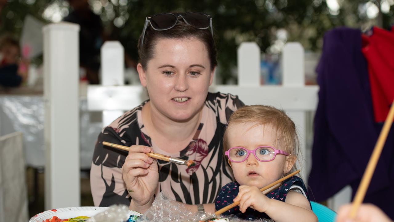 Grace and Harper (2) Molloy at the Cork and Fork festival on the waterfront Putney on Sunday May 19 2019. (AAP IMAGE / MONIQUE HARMER)