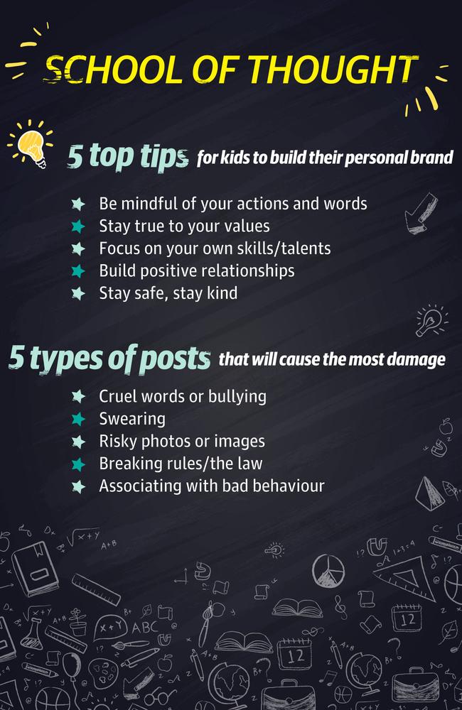 Top tips given to students about social media.