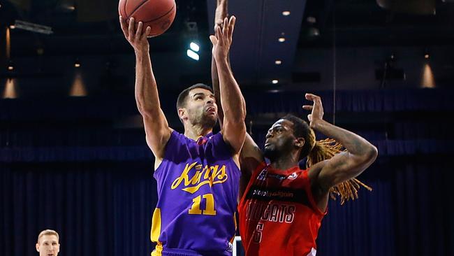 New Kings captain Kevin Lisch drains a basket against Perth.