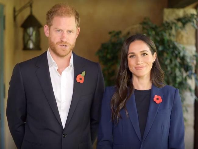 Prince Harry and Meghan Markle have said they’re at a “crossroads” with their work in a joint public appearance for the first time in months. Picture: Archewell Foundation