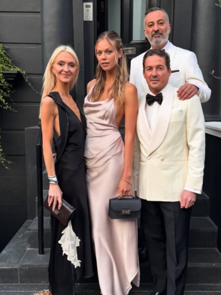 David Beckham's best friend and business partner David Gardner before the party. His partner Jessica Clarke (middle) is a Victoria Secrets model. Photo: Instagram