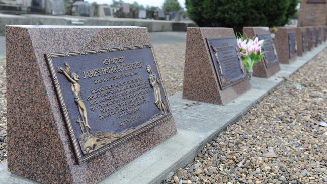 The original grave site of paedophile James Patrick Fletcher at Sandgate Cemetery, Newcastle