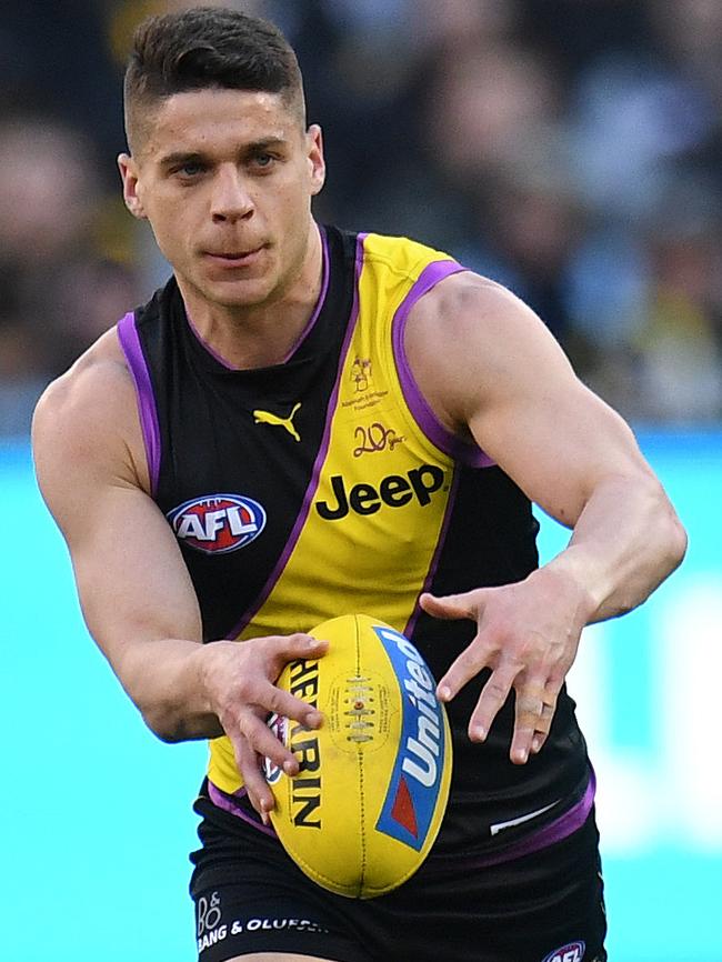 Dion Prestia in action against Hawthorn.