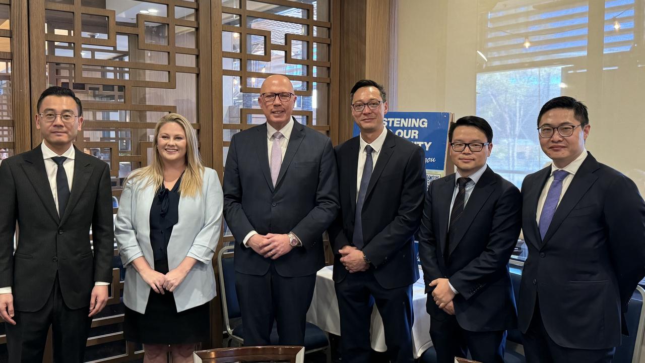 Mr Dutton with Western Sydney Chinese business leaders in Parramatta. Picture: Supplied