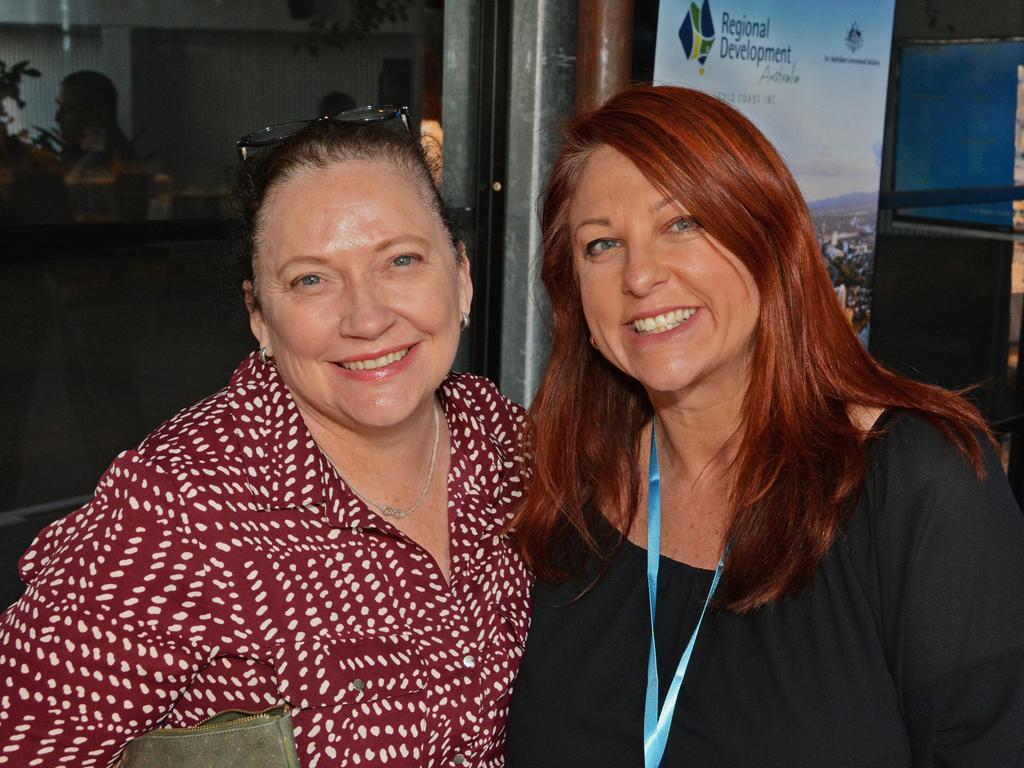 Tina Layt and Selina Macdonald at the Reimagine 2.0 breakfast at The Island, Surfers Paradise. Picture: Regina King.