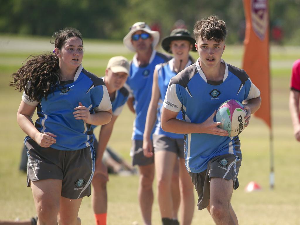 McCauley College V Laidley State High at the 2024 Gold Coast Titans All Schools Touch Football Picture: Glenn Campbell