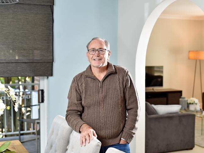 MANLY DAILY/AAP. Former Manly-Warringah Sea Eagles player Alan Thompson in his home at Wheeler Heights on Tuesday, May 28. Former Manly rugby league player Alan Thompson is selling his Wheeler Heights home to downsize. AAP IMAGE / Troy Snook)