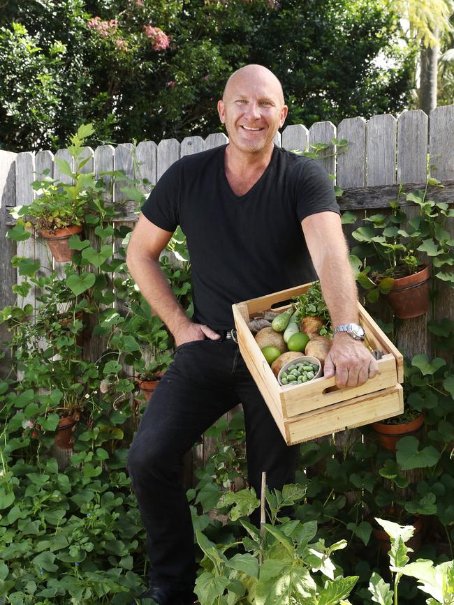 Matt Moran Pictured in the vegetable garden at Chiswick Restaurant in Sydney. Picture: David Swift.