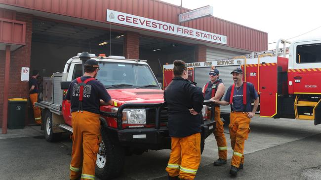 Volunteers at the Geeveston Fire Station prepare for the day. Picture: NIKKI DAVIS-JONES