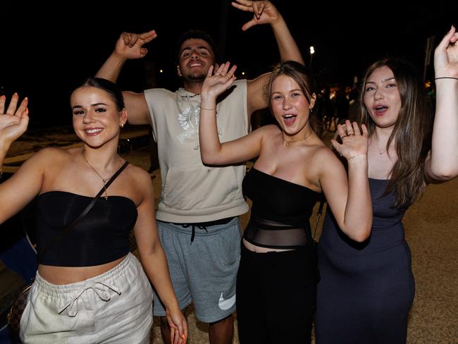 WEEKEND TELEGRAPH SPECIAL NOVEMBER 30, 2023Kids from Sydney are celebrating schoolies at Terrigal this week. A lot said they canÃt afford the Gold Coast so they celebrated the end of school closer to home. Pictured is18 year old Eliza (third from the left) partying with friends on the beach front. Picture: David Swift