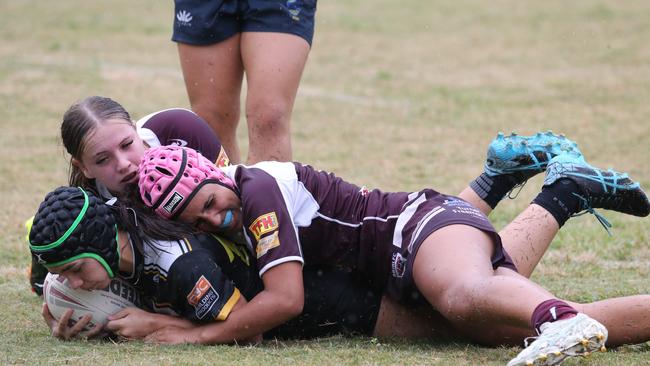 pre-season trial game between the Burleigh Bears and Tweed Seagulls at Piggabeen Oval. under-19s girls Burleigh Player No Tweed Player No Pic Mike Batterham