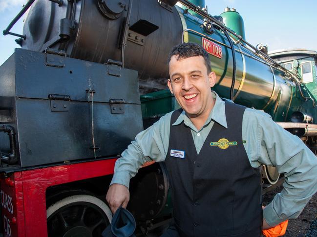 Operations Manager at Downs Steam, Andrew Caldwell received his life membership as the "Pride of Toowoomba" steam train left the Drayton platform for it's inaugural journey from Drayton to Wyreema. Saturday May 18th, 2024 Picture: Bev Lacey