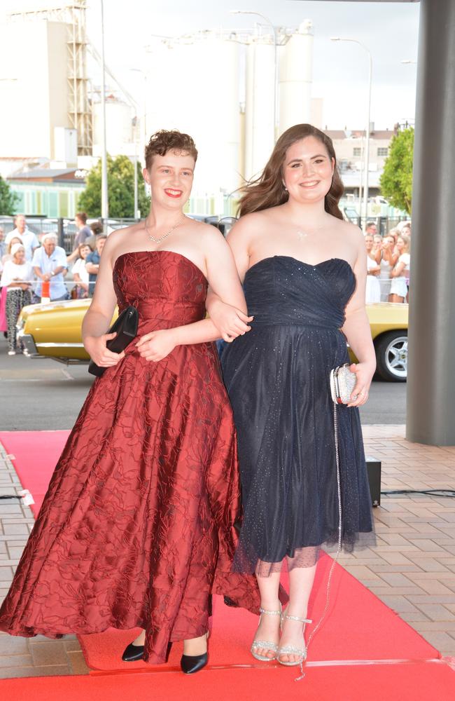 Toowoomba school formals. At the 2023 St Ursula's College formal is graduate Emily McErlean (right) with her partner Tiana. Picture: Rhylea Millar