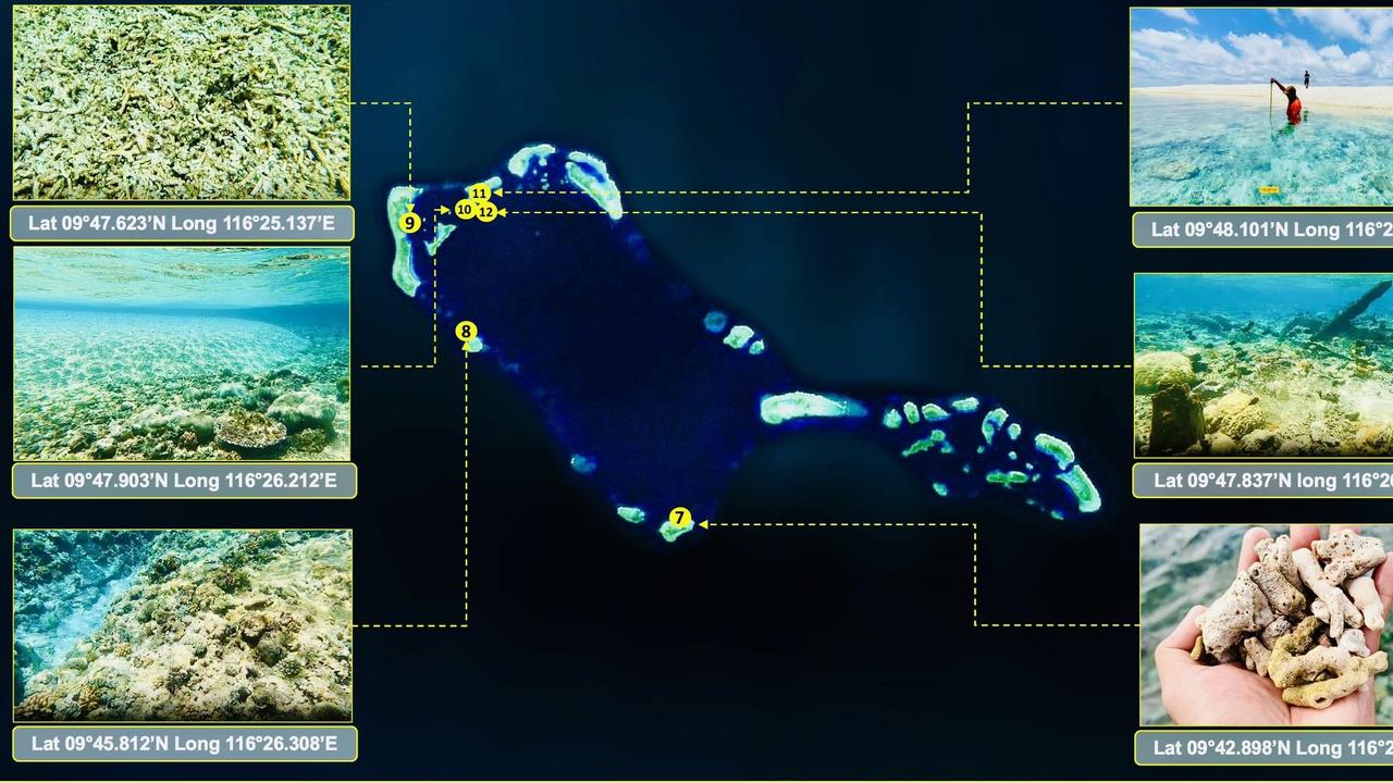 Crushed coral dumps have been observed at Sabina Shoal – a Philippines cluster of islands, banks and reefs that have been arbitrarily claimed by China. Source: Philippines Coast Guard