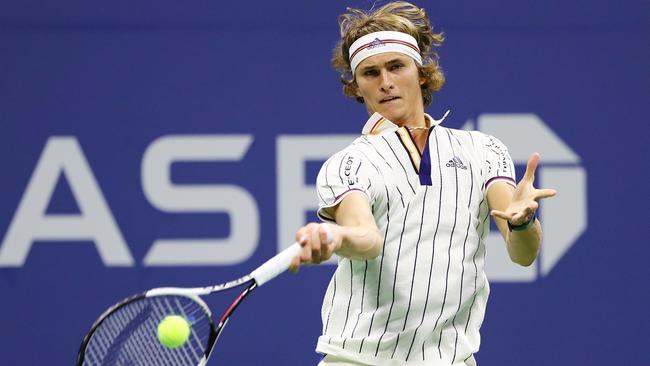 Germany’s Alexander Zverev rocked the retro look in his match against Barbados’ Darian King.