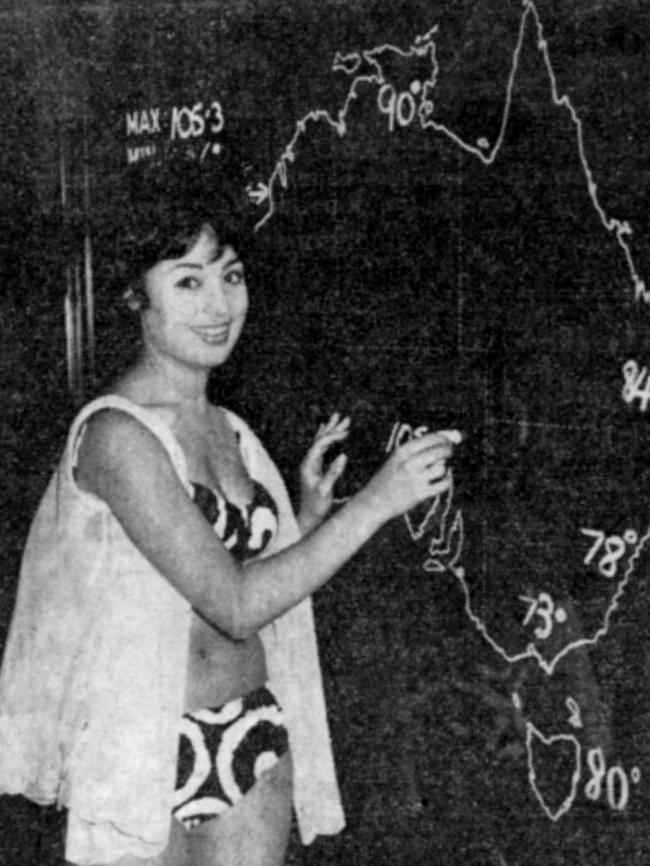 Anne Wills presenting the weather in 1966.