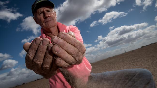 HOLD for HERALD SUN. CONTACT PIC DESK. Victorian Drought. Farmers in the Giffard West region of Gippsland in Victoria are doing it tough. They have not seen significant rain fall since October 2017. Dan Boland's paddocks have been reduced to dirt. Picture: Jake Nowakowski