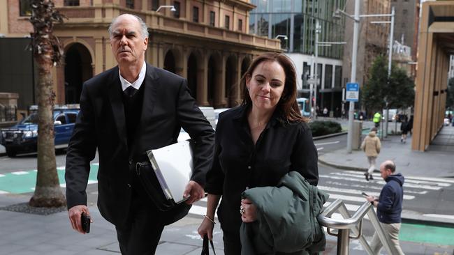 Rebecca Farrell outside the Federal Court in Sydney with her lawyer. Picture: John Feder