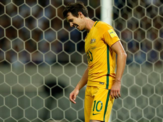 Robbie Kruse of Australia reacts during the FIFA World Cup Qualifier.