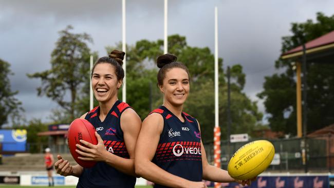 Norwood's Najwa Allen and Hannah Dunn at the Parade. Picture: Bianca De Marchi