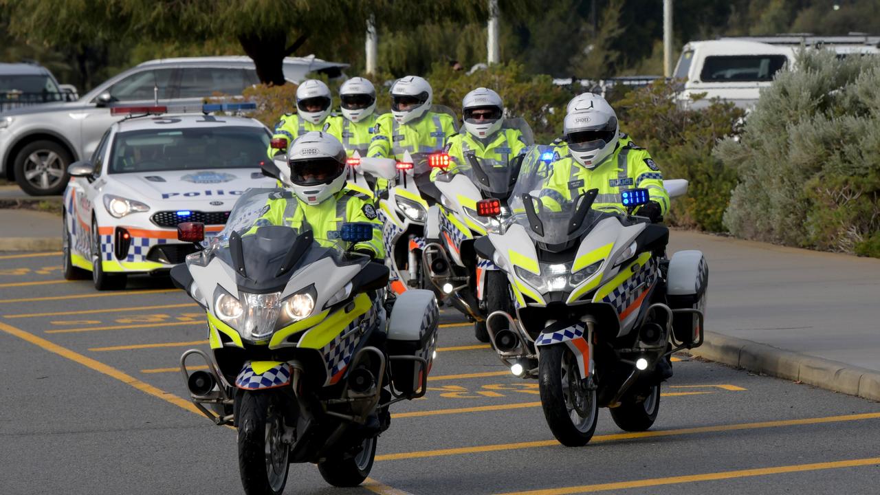 Constable Anthony Woods was farewell at Opotus Stadium last year. Picture: NCA NewsWire / Sharon Smith