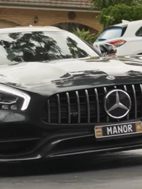 Sydney’s north west Manor Real Estate Director Jay Bacani rolled up to properties in his Mercedes adorned with the license plate of “Manor”. Picture: Instagram.