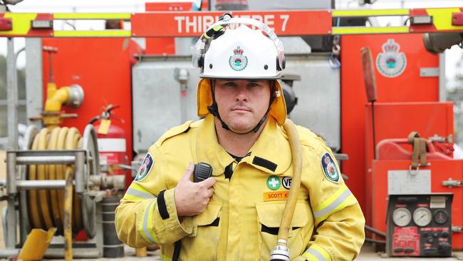 Scott King at the Thirlmere RFS station. Picture Rohan Kelly