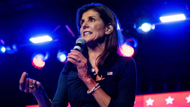 Nikki Haley speaks at a campaign rally in Fort Worth, Texas. Picture: Getty Images via AFP.